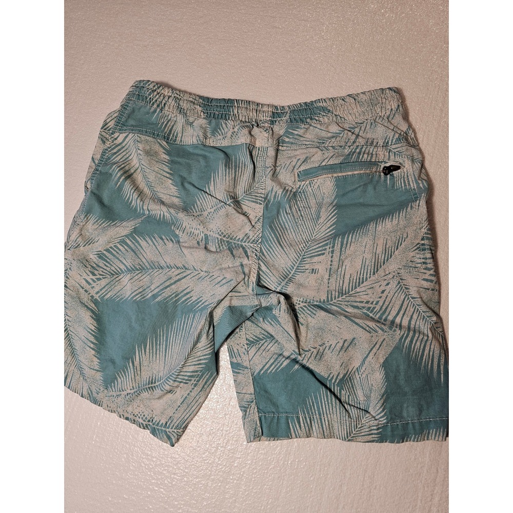 American Eagle Extreme Flex Mens Tropical Palm Leaf Shorts Teal Medium - Picture 2 of 7